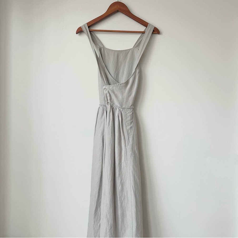 ARITZIA | (NWT) WILFRED βHYMNEβ DRESS SUMMER LINEN CRISS-CROSS STRAP MILK MAID - Picture 2 of 10